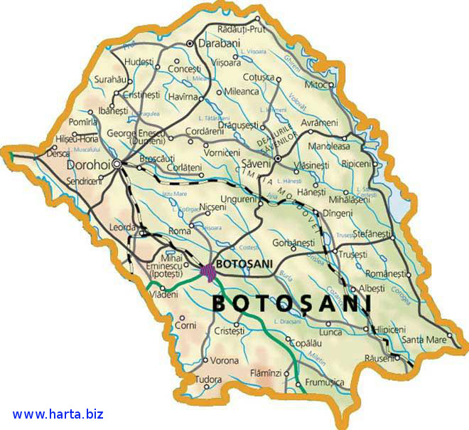 Harta judetului Botosani