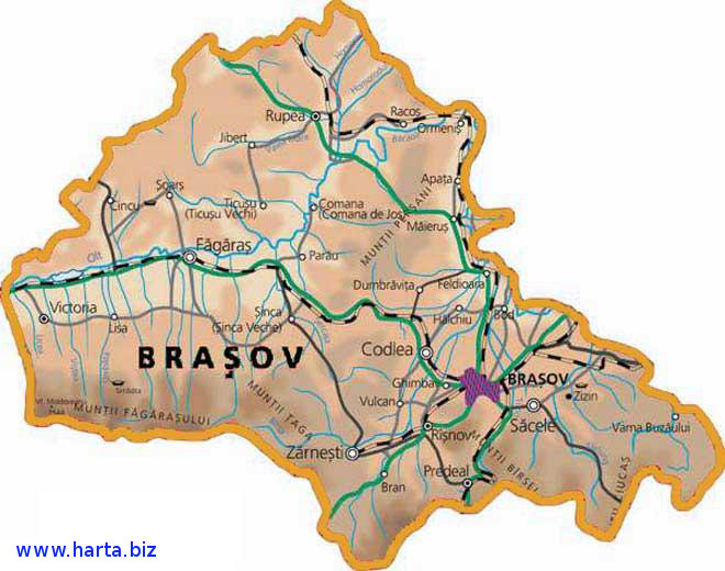 Harta judetului Brasov