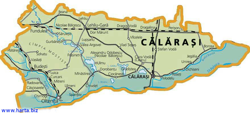 Harta judetului Calarasi