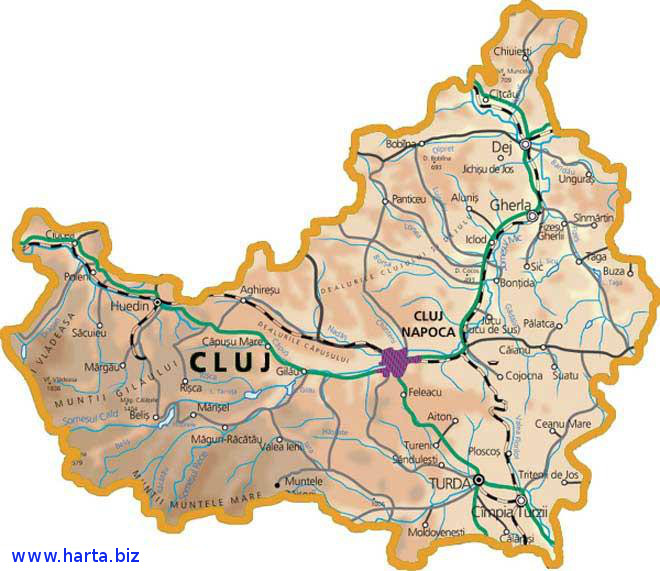 Harta judetului Cluj
