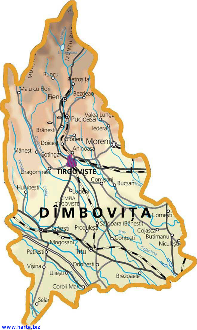 Harta judetului Dambovita