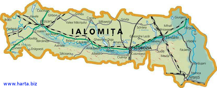 Harta judetului Ialomita