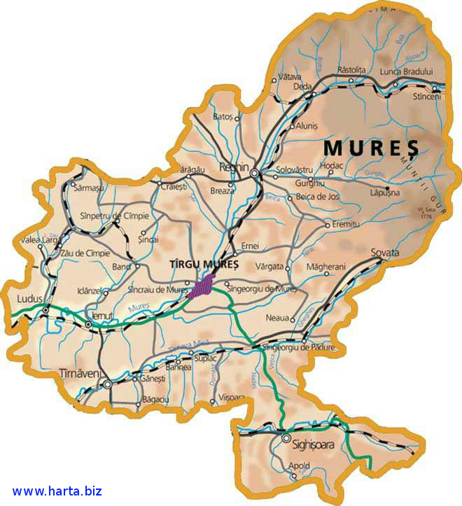 Harta judetului Mures