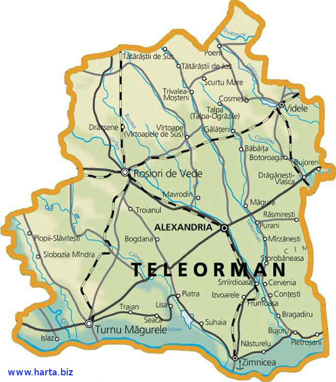 Harta judetului Teleorman