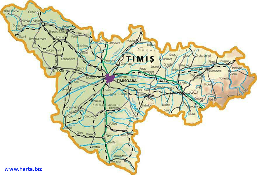 Harta judetului Timis