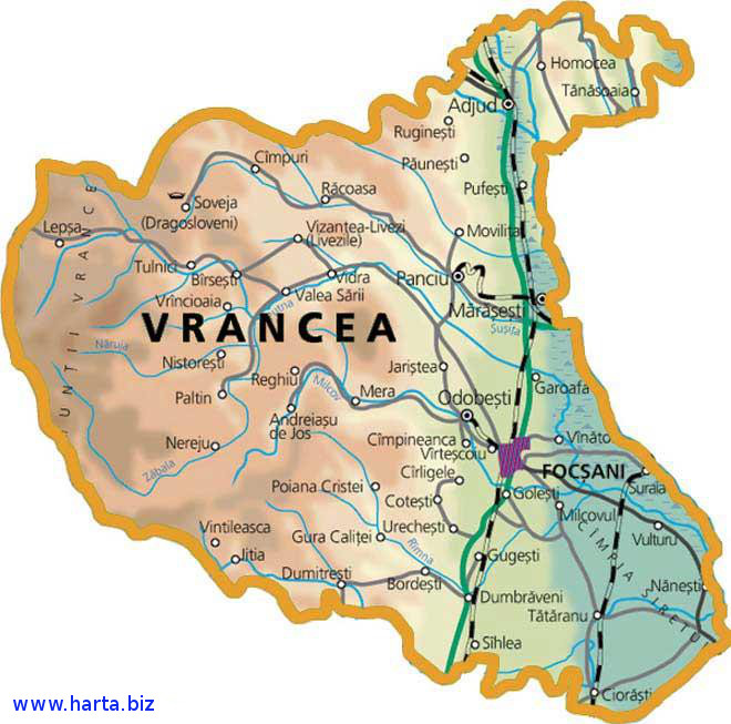 Harta judetului Vrancea
